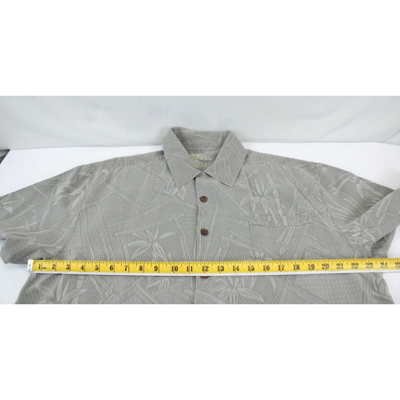 Jamaica Jaxx Button Up 100% Silk Camp Hawaiian Shirt Men L Jade Beach Travel - Picture 4 of 10